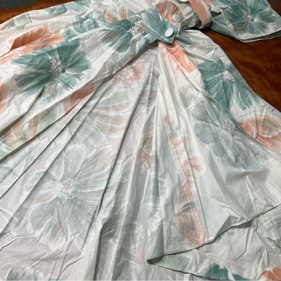 Vintage Pastel Floral Watercolor Shirt Waist belted dress size 3 Jodi Michaels - Picture 7 of 14